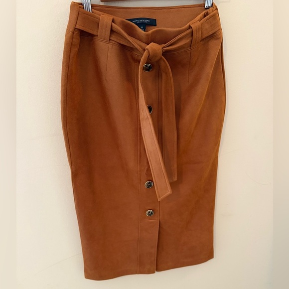 Marc New York suede like pencil button down tie skirt size XS perfect for Fall! - Picture 1 of 6